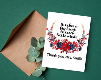 Teacher affirmation cards, Thank you Teacher card, End of Term Gifts For Teachers, Personalized cards for teacher, card for Mentor & Coach