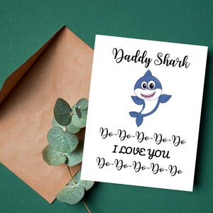 Carte papa requin/chanson bébé requin, bébé requin/anniversaire bébé requin/carte d'anniversaire papa/carte d'anniversaire drôle/joyeux anniversaire/1er cadeau de fête des pères