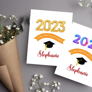 Carte de graduation personnalisée, Graduation 2023, Carte de la classe de 2023, Diplômé du lycée/collège, Carte de graduation personnalisée, Carte de félicitations