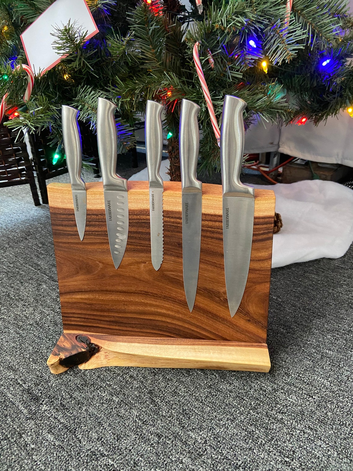 Custom Live Edge Wood Knife Holder Block Etsy