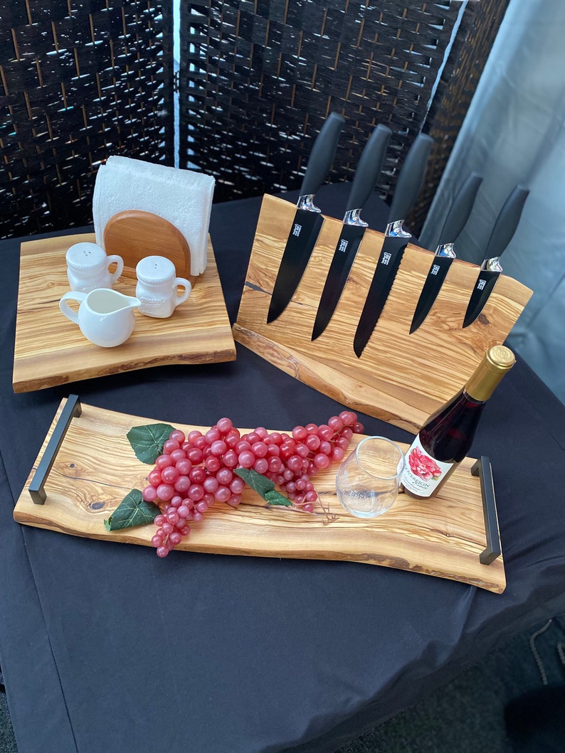 Custom Live Edge Wood Knife Holder Block Etsy