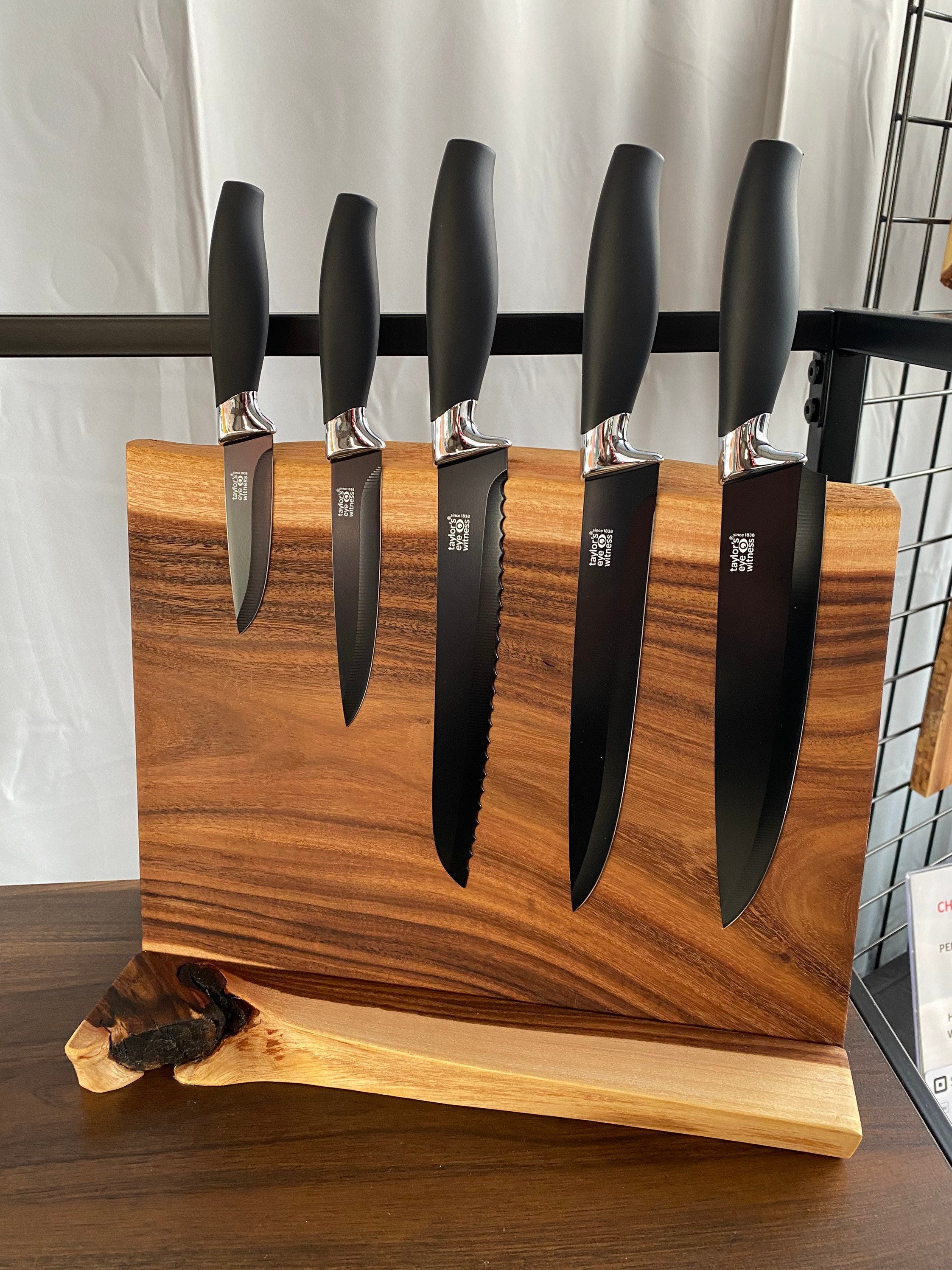 Magnetic Butcher Block Knife Holder