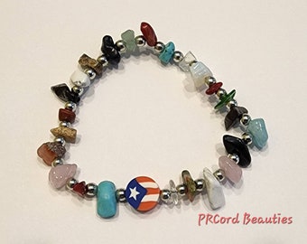 Puerto Rico Pulseras Coloridas Piedra Natural Piedras Preciosas Chips Puertorriqueños