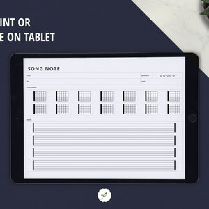 Guitar Notes Printables, Guitar Notes Template, Guitar Chords Notebook ...