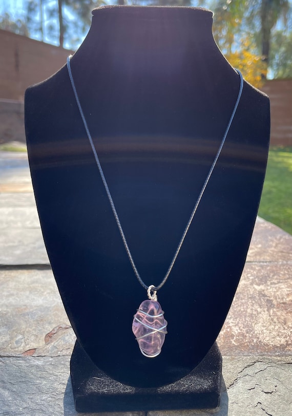 Tumbled Amethyst Wire Wrapped Necklace