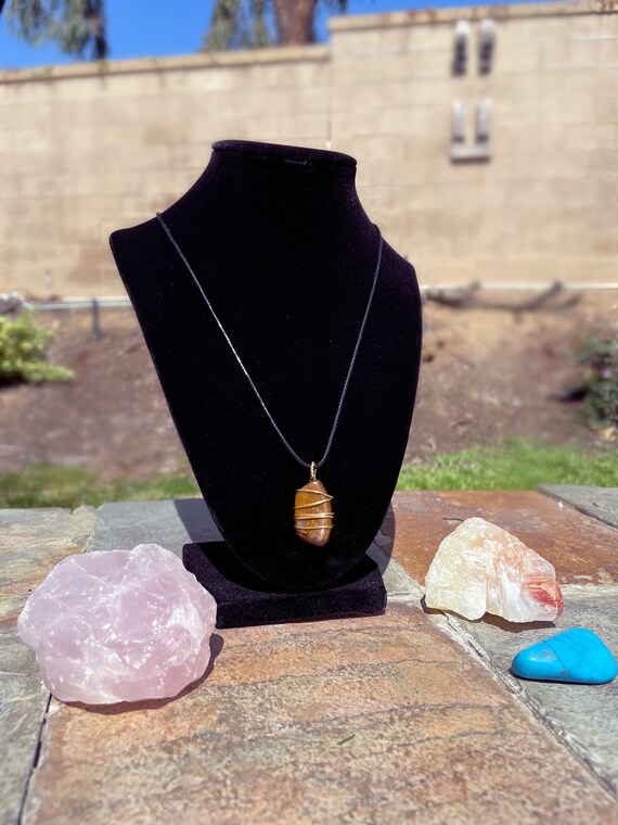 Tigers Eye - Wire Wrapped Necklace