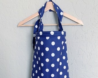 Nursing Cover, Breastfeeding Cover Up, Blue Polka dot Nursing Cover