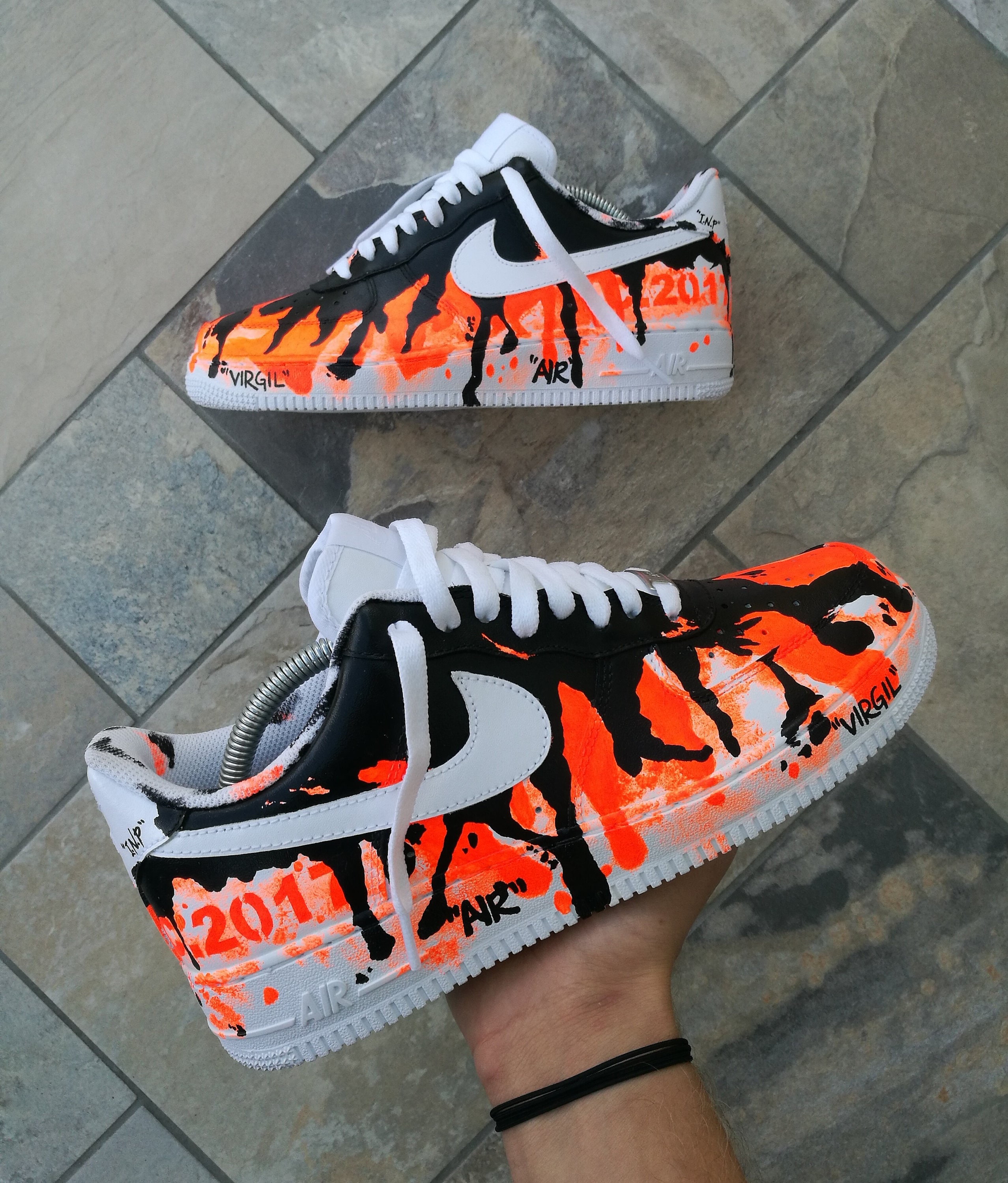 orange custom air force 1