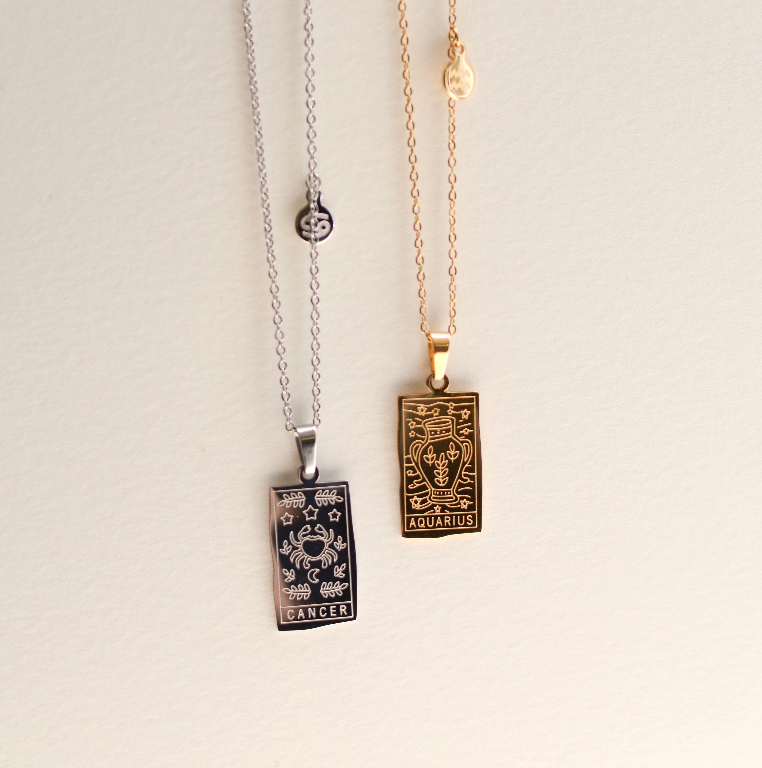 Zodiac Sign (Tarot Card) Necklace | Star Sign Constellation 18k Gold …