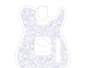 Telecaster Body, CNC File, Engraved, DXF, Vcarve file, Guitar, CNC, How to guide, vcarve tool path