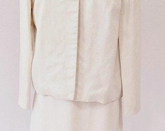 1960s Lurex Sheath Dress & Box Jacket Set: Jackie O Style