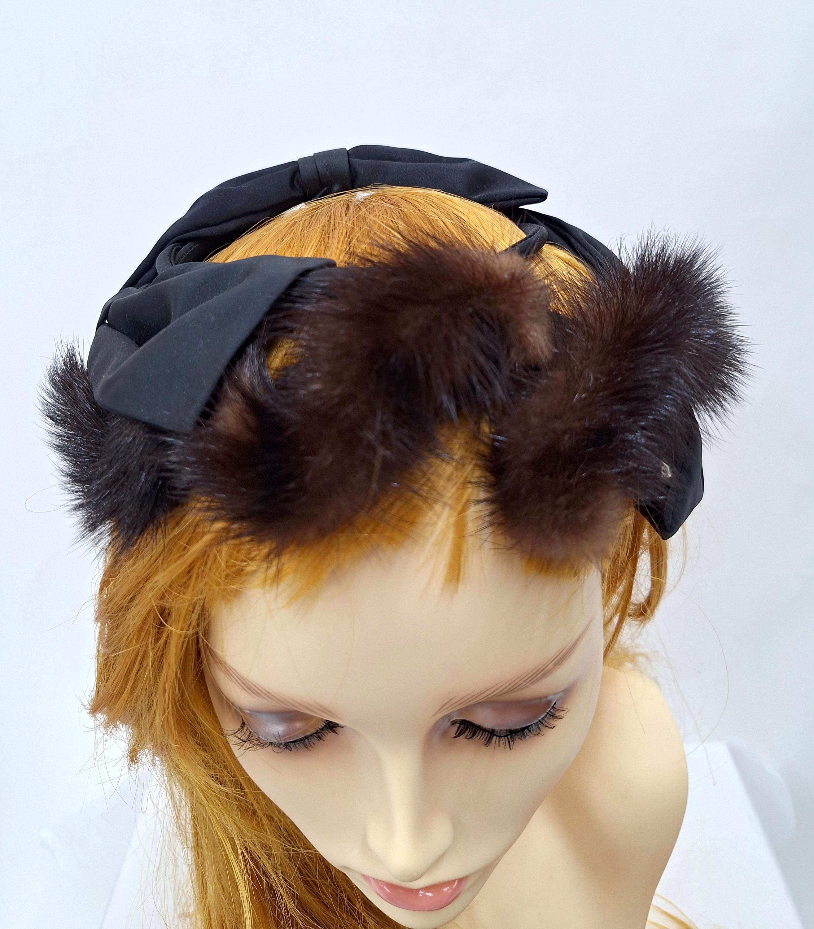 Vintage Rare  Furry Fuzzy Black Hair Headwrap Headband Amazon.com: Futrzane Classic Headband - Faux Fur Headbands  main image 4