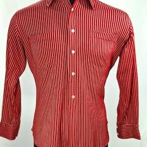 1970s Peter Pan Hong Kong Handmade Disco Flashdance lounge leisure nylon jersey knit stripe & button up long sleeve shirt superb condition
