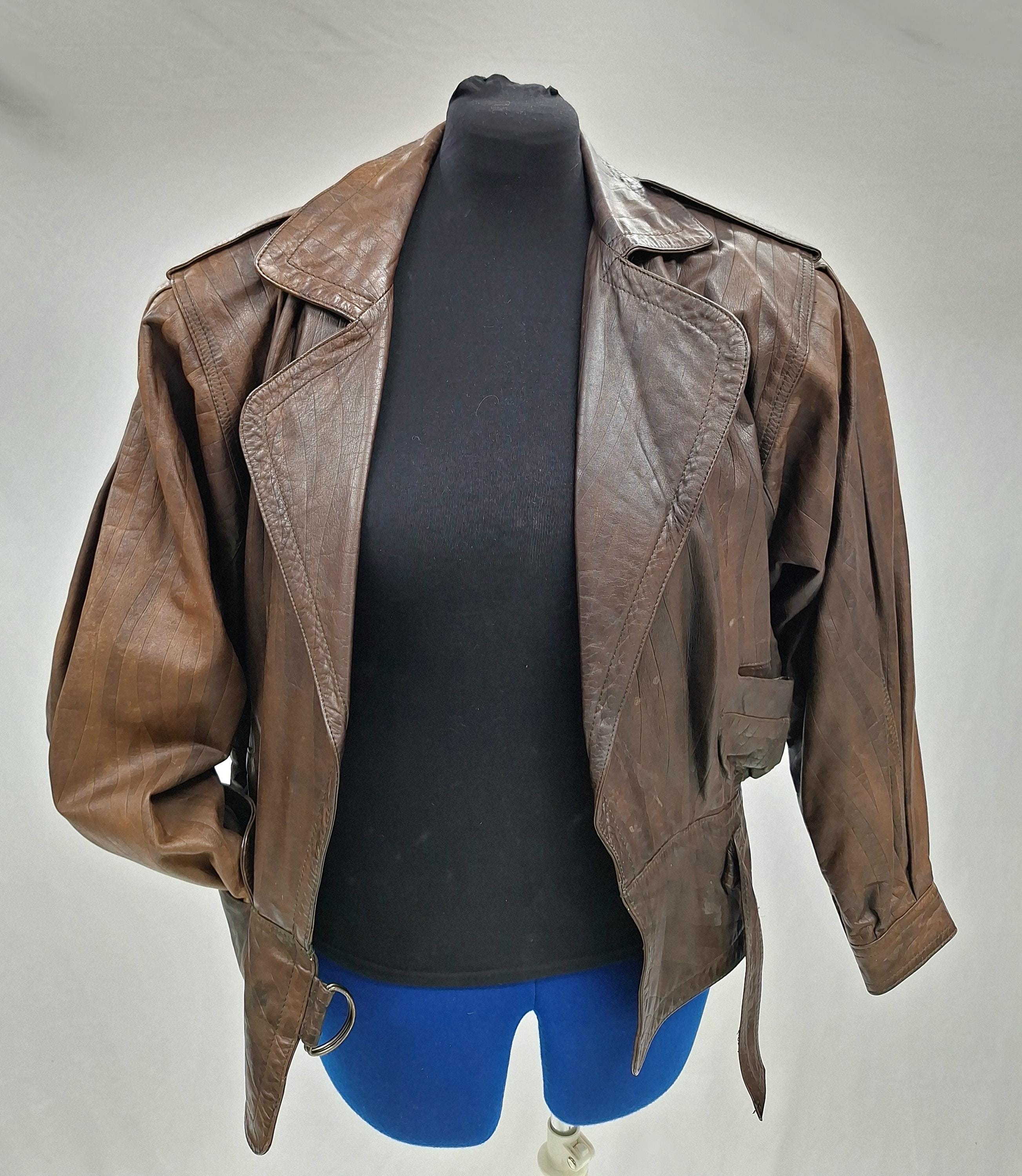 1980s Patchwork Leather Bomber Jacket - Etsy