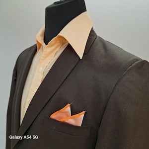 Michaels Stern 1960s sharkskin suit jacket half lining single vent single breasted 2 button chocolate brown 2 button sleeve Superb cond