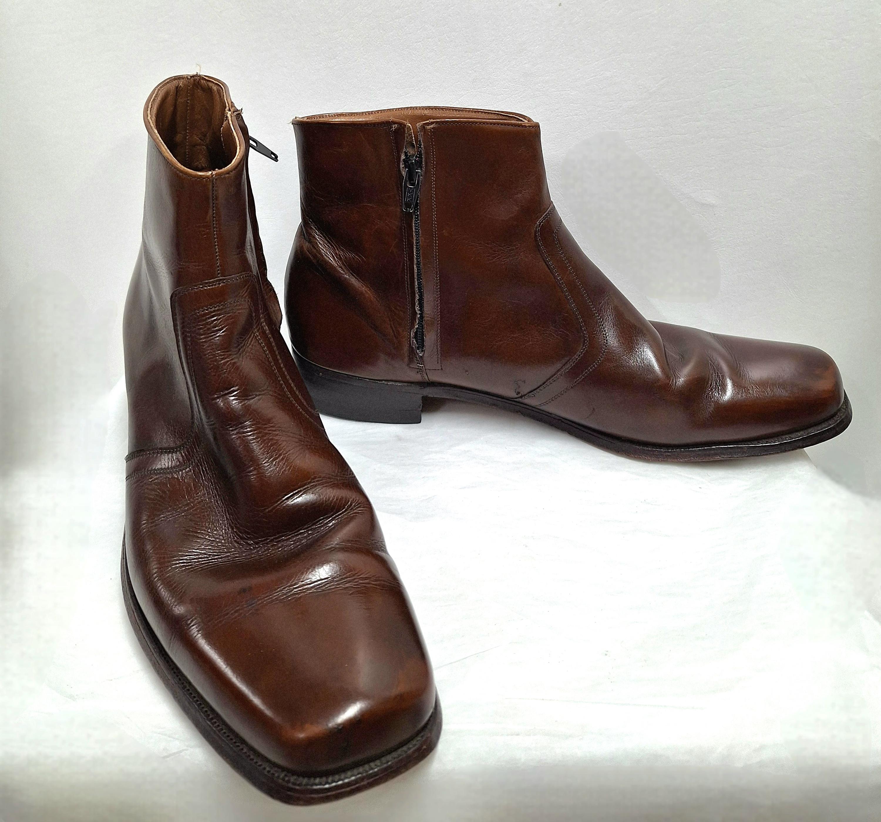 Vintage Mens Boots Side Zip - Etsy