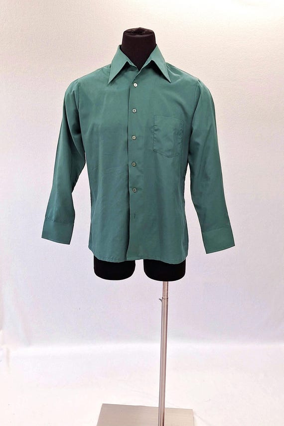 1970s Van Lustre Disco Shirt: Big Dagger Collar Mod Leisure Camp Shirt NikNik