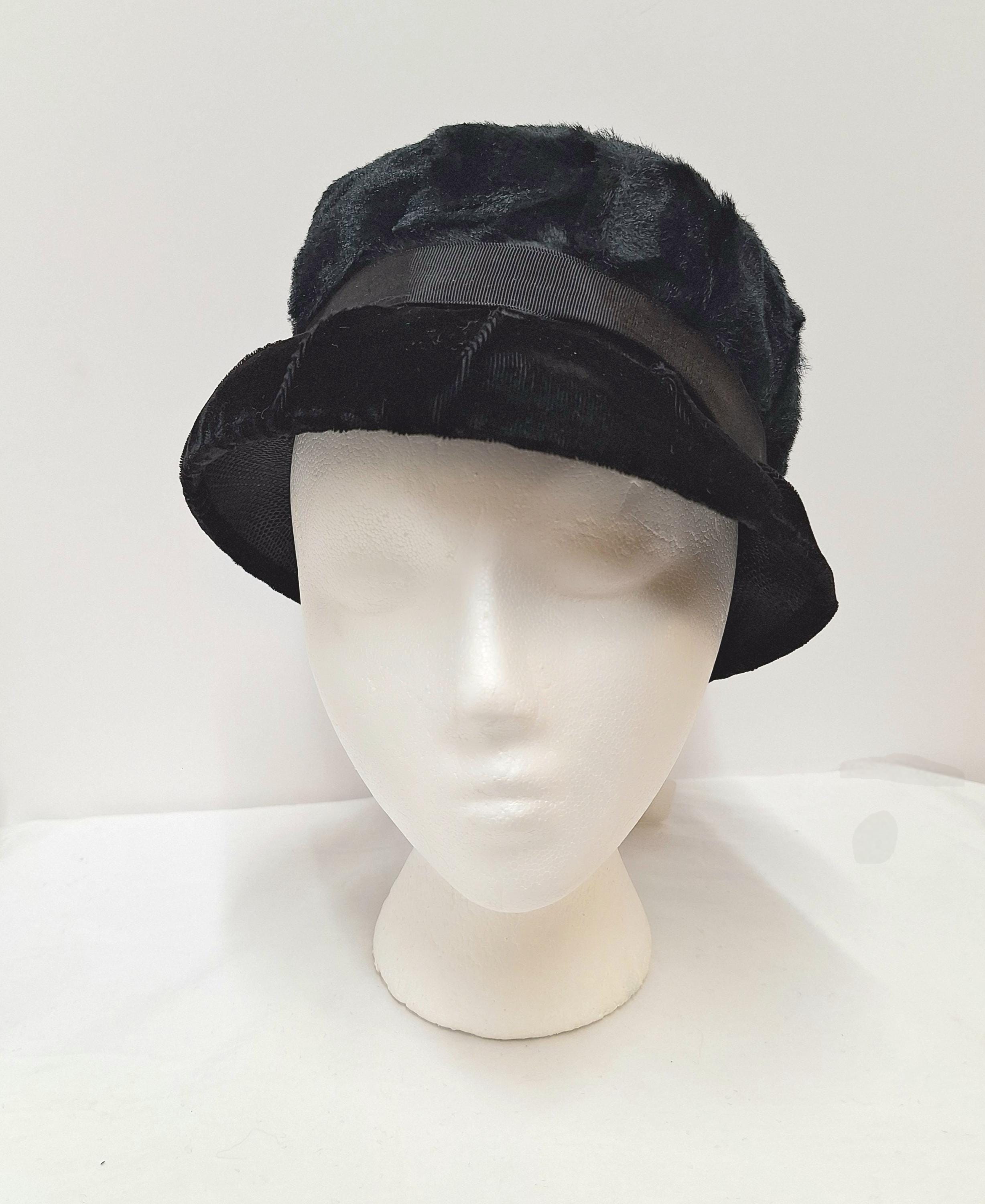 Vintage Black Velvet Bucket Hats - Etsy