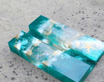 Cool Nautical Blue Ocean Sailboat Metal Business Card Holder - Slim Compact Case For 15+ Cards