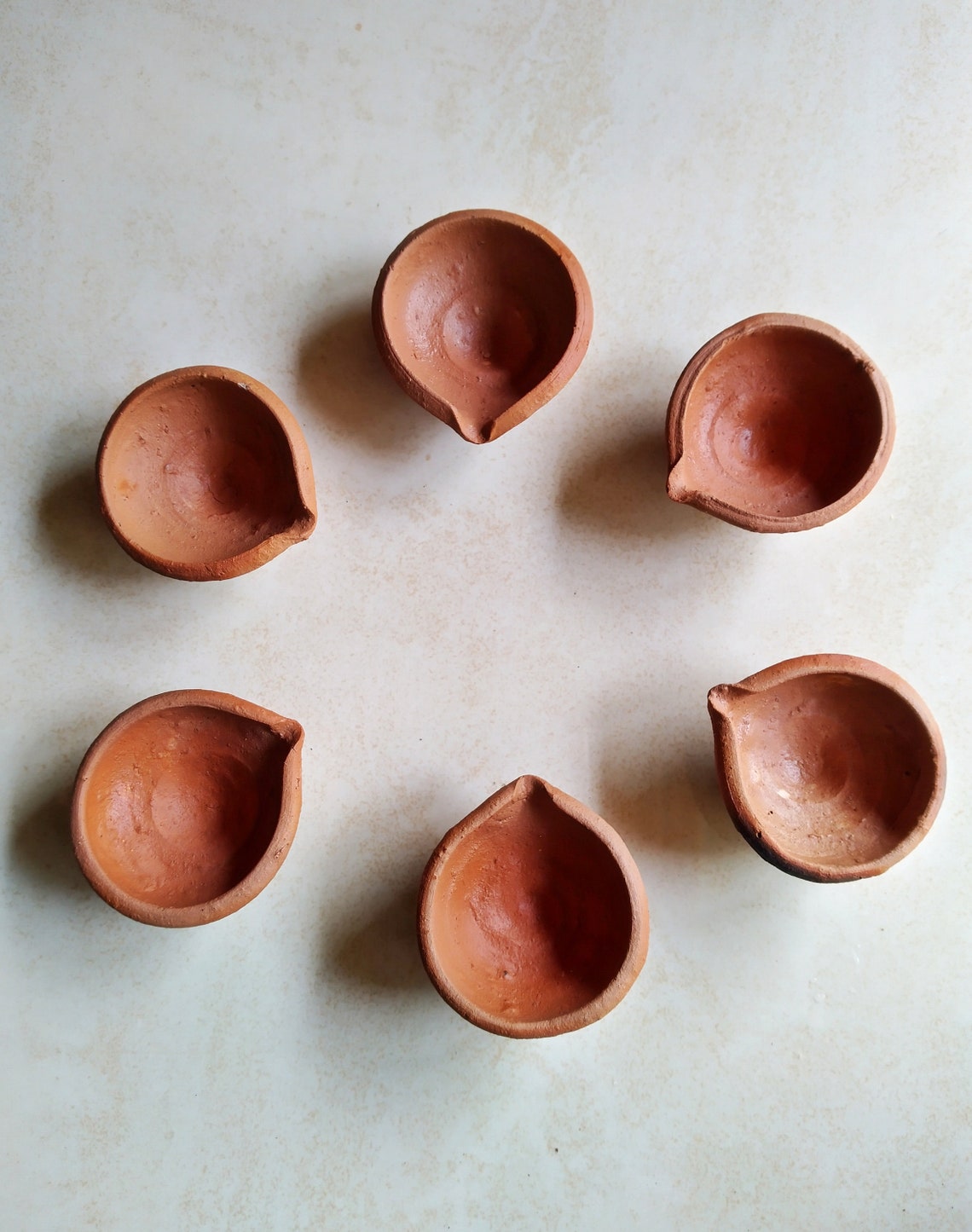 Handmade Clay Oil Lamp With Free 100cotton Wicks 6 Pcs Lamps Etsy