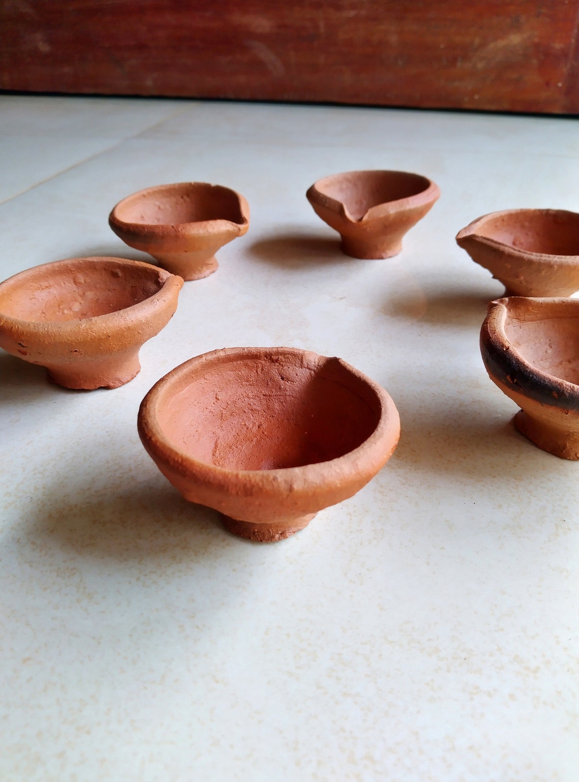 Handmade Clay Oil Lamp With Free 100cotton Wicks 6 Pcs Lamps Etsy