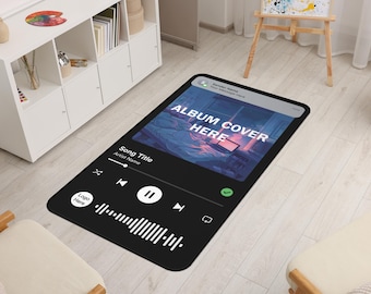 Custom Song Code Rug: Personalized Music Streaming Album Art Floor Mat