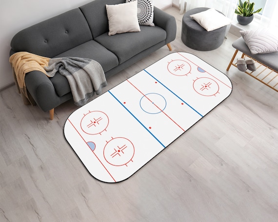 Ice Hockey Rink Printed Area Rug With Custom Team Logo - Etsy