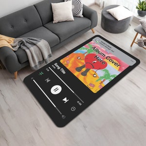 Customizable Digital Music Streaming Service App With Message Notification Rug • Favorite Music Album Playing Screen Capture Printed Mat