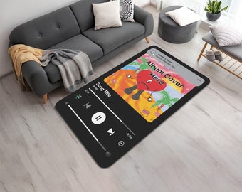 Customizable Digital Music Streaming Service App With Message Notification Rug • Favorite Music Album Playing Screen Capture Printed Mat