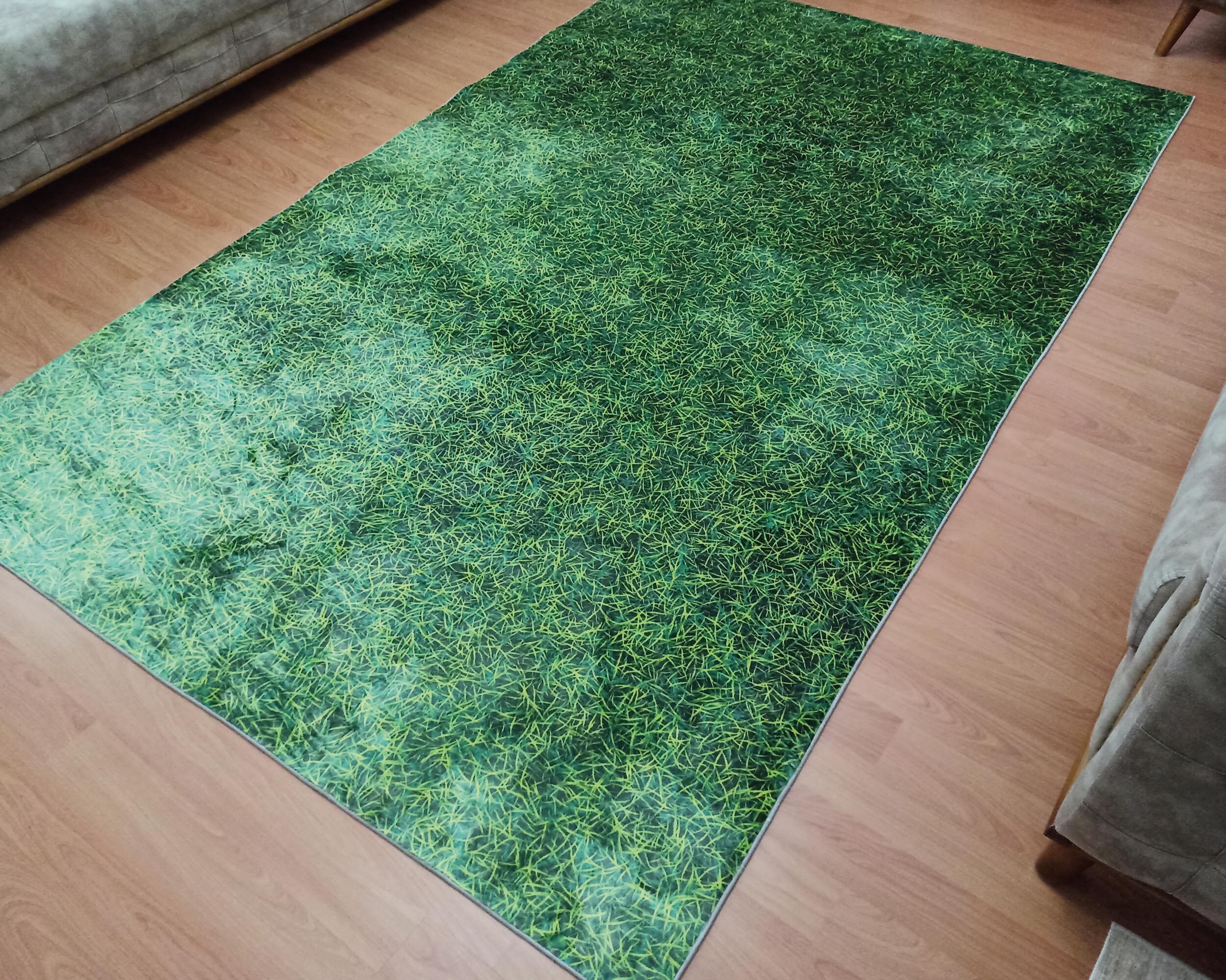 Vibrant Green Grass Area Rug Washable Personalized Green Etsy