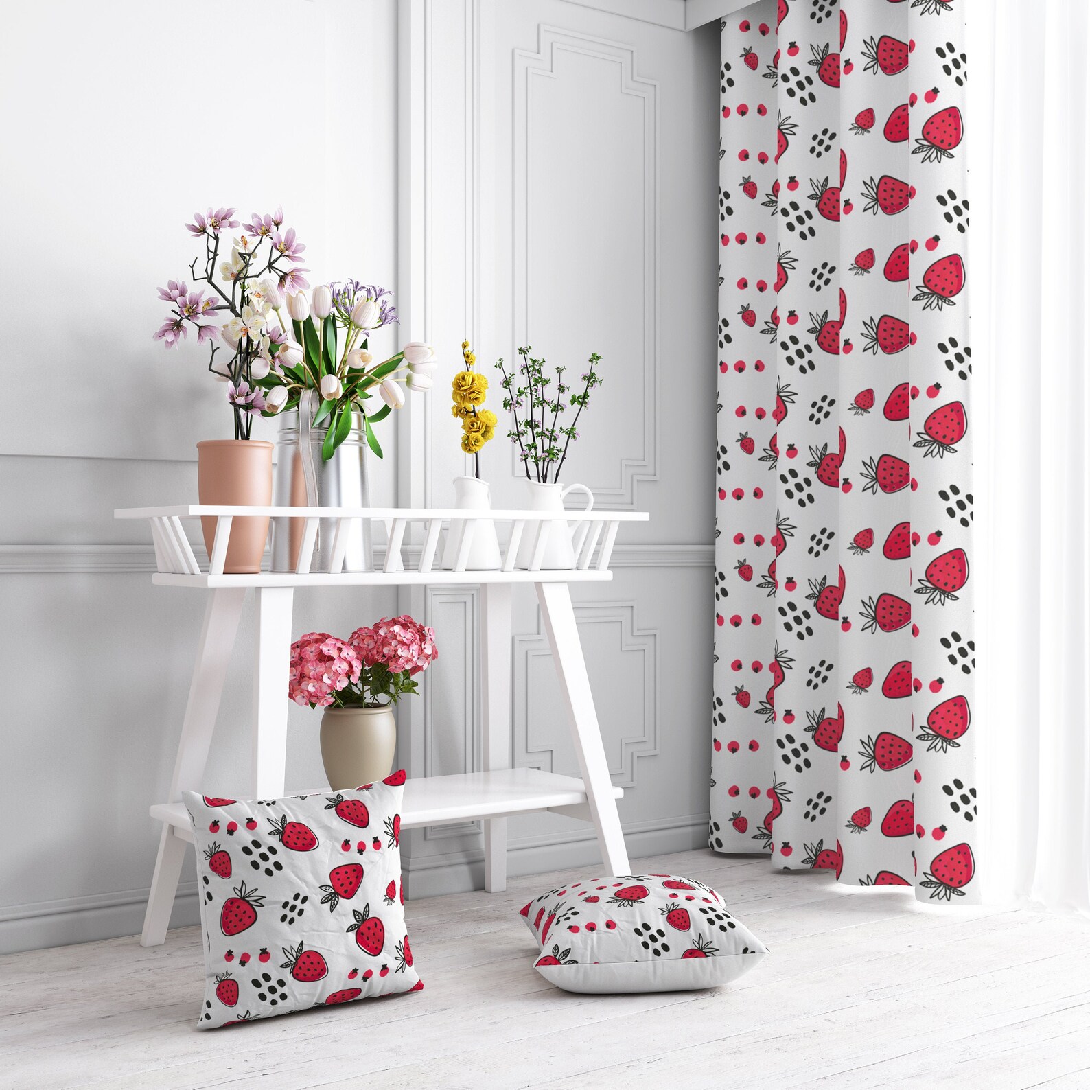 Curtain and Throw Pillow Cover Set Curtain Throw Pillow Etsy