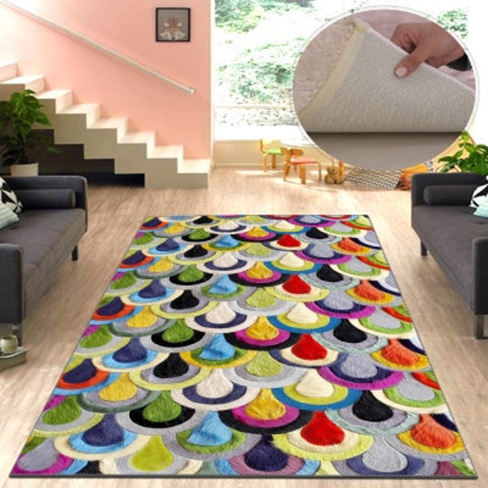 Printed Rug/ Printed Carpet/ 3D Printed Rug/ Living Room Rugs/ Etsy