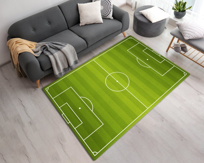 Football / Soccer Field Printed Area Rug Washable Football / | Etsy