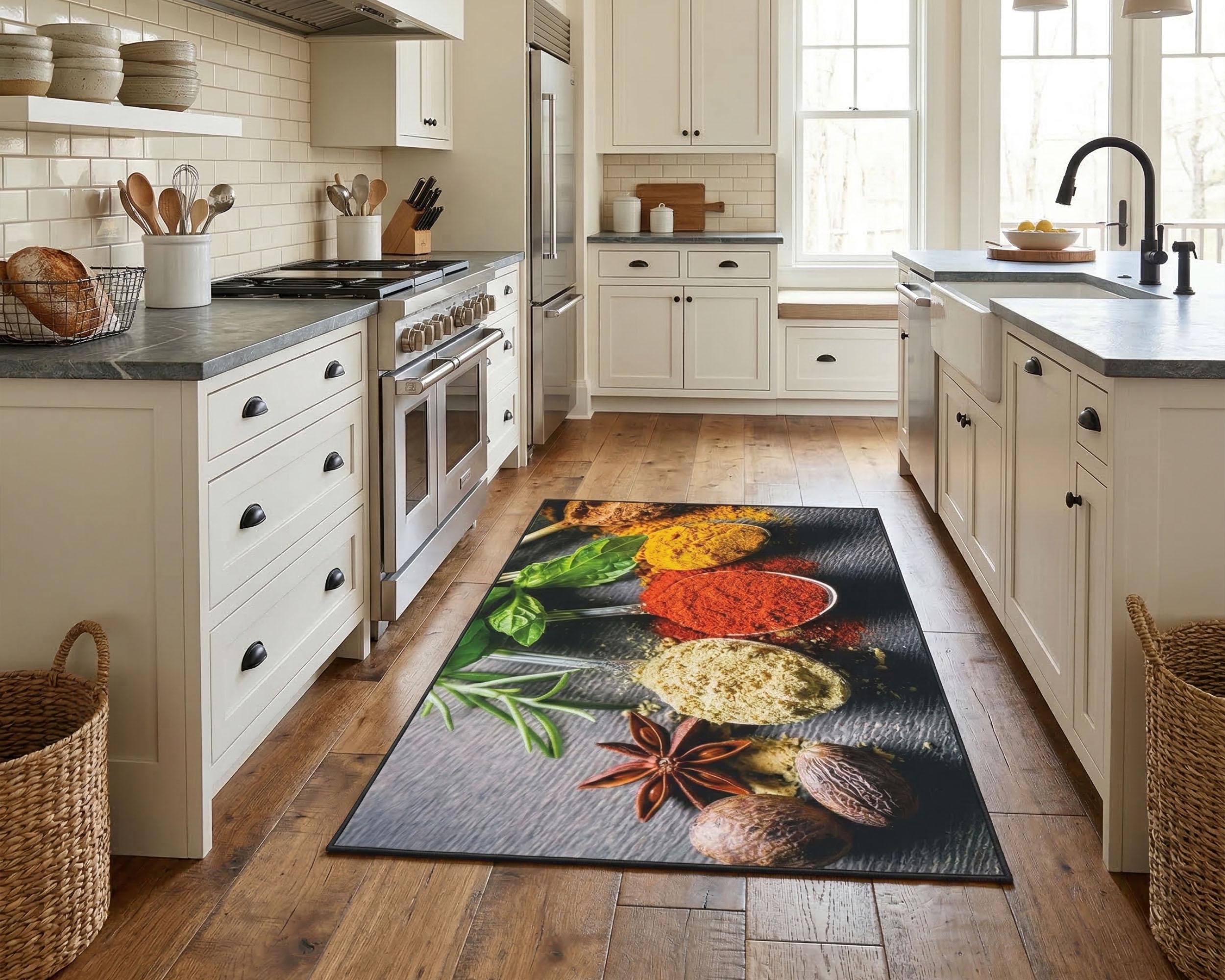 Kitchen Hand Rugs Spice Market Non-slip Kitchen Rug, Machine Washable - Etsy