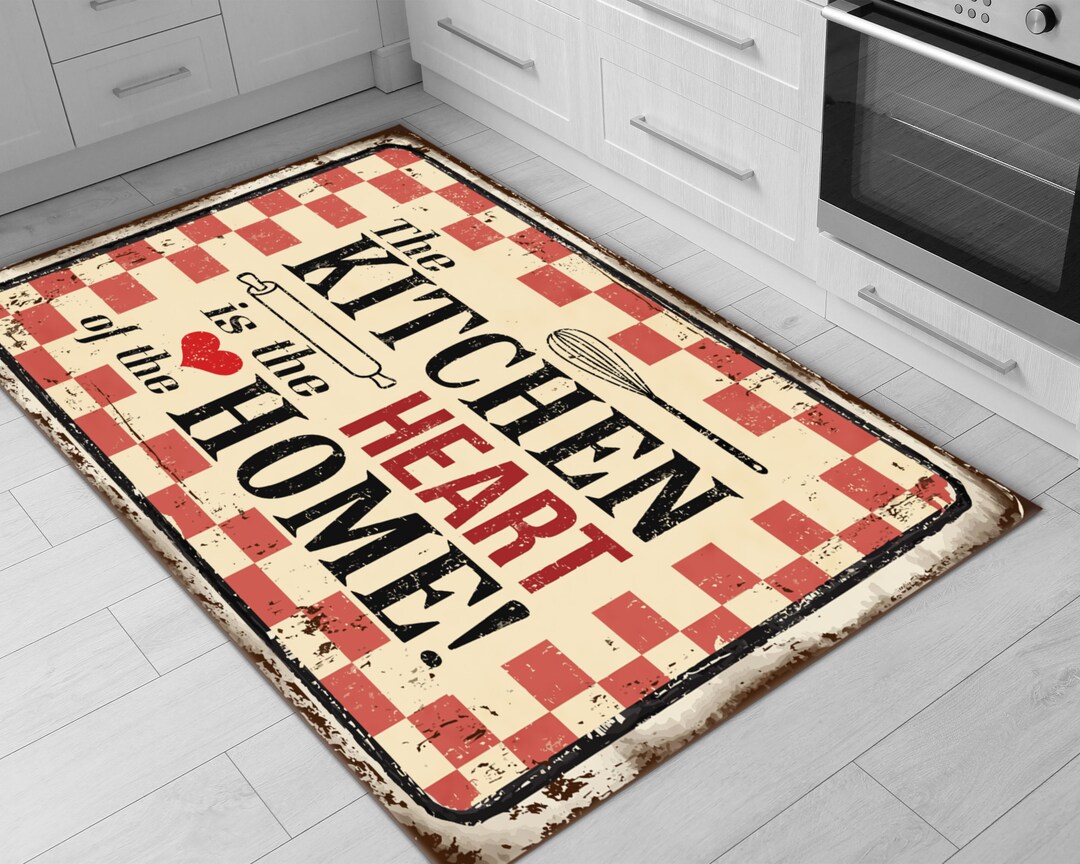 Printed Vintage Kitchen Rug Machine Washable Nonslip Kitchen Rug Home
