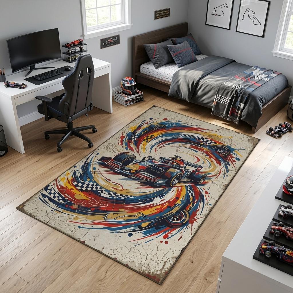 Ford Racing Rug Vibrant Formula 1 Racing Car Rug for Modern Motorsport Room Decor - Etsy