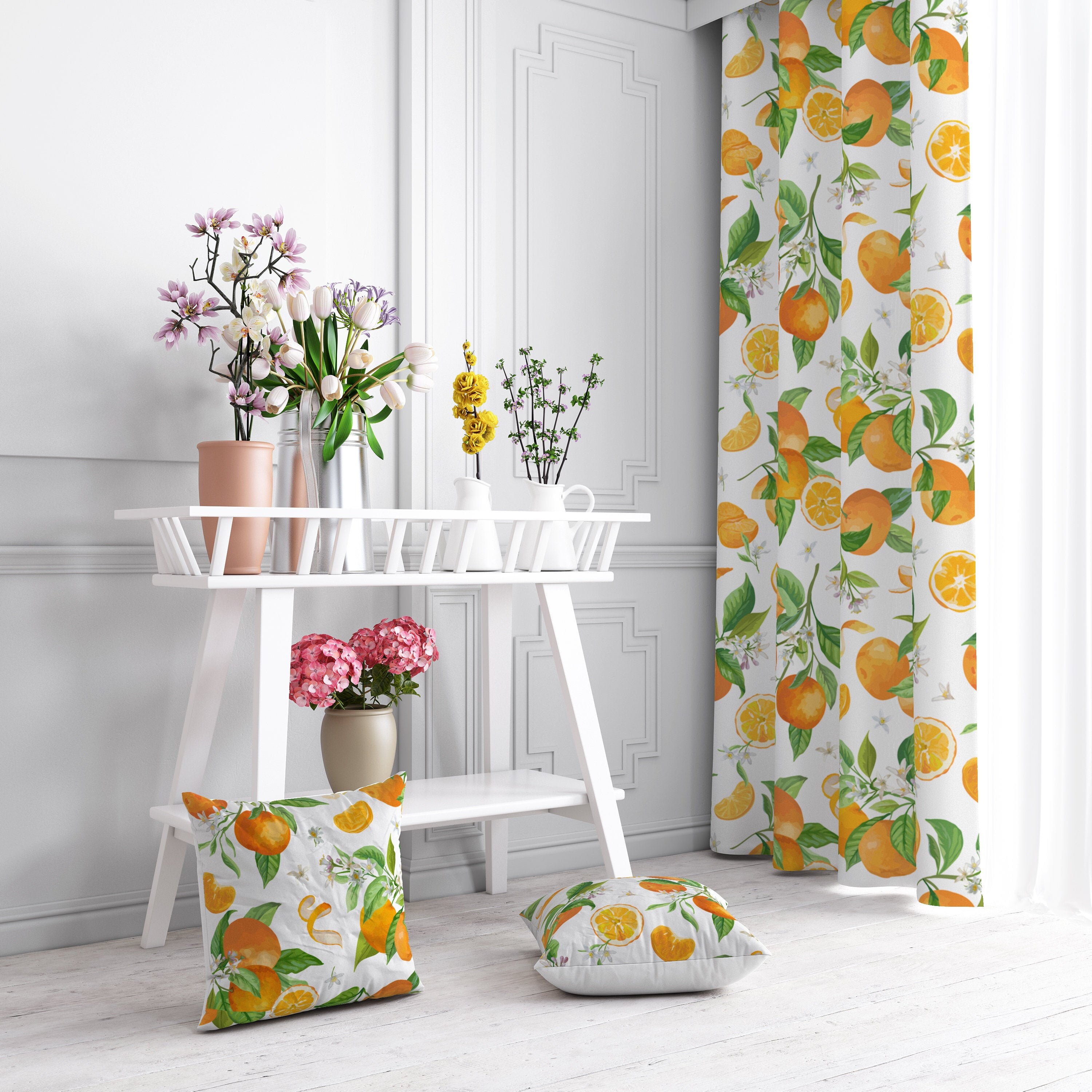 Curtain and Throw Pillow Cover Set Curtain Throw Pillow Etsy