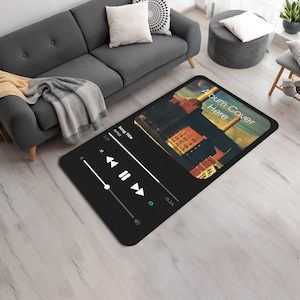 Anpassbarer digitaler Musik-Tracking-Service-Vorleger • Lieblingsmusik-Album-Wiedergabe-Bildschirmaufnahme Gedruckter Teppich • Geschenk für Musikliebhaber