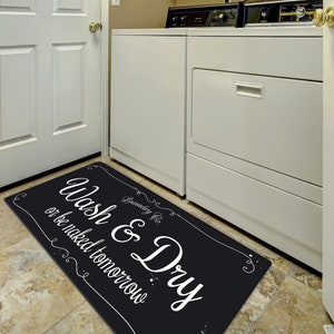 Personalized Printed Laundry Room Area Rug • Machine Washable Non-Slip Laundry Room Rug • Gift For Laundry Room