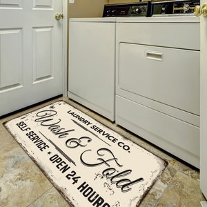 Personalized Laundry Room Area Rug • Machine Washable Non-Slip Laundry Room Rug • Gift For Laundry Room