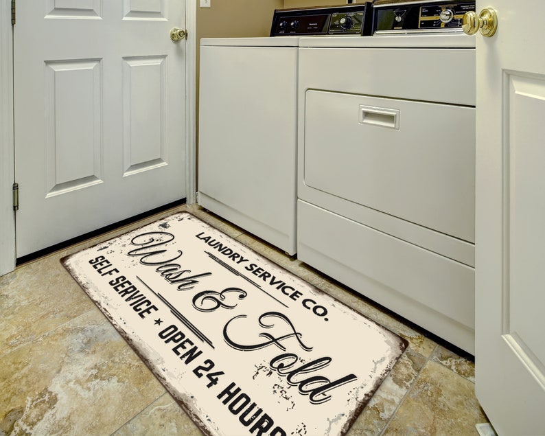 Personalized Laundry Room Area Rug • Machine Washable Non-slip Laundry ...