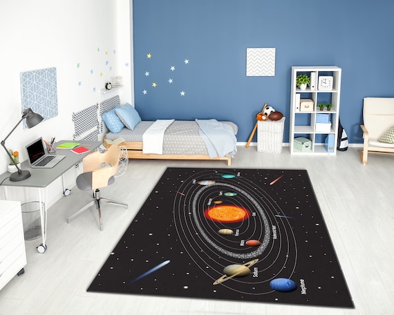 Tappeto per cameretta dei bambini con stampa del sistema solare vibrante  Spazio con pianeti sfumati e tappeto con cintura di asteroidi Regalo per il  ritorno a scuola -  Italia
