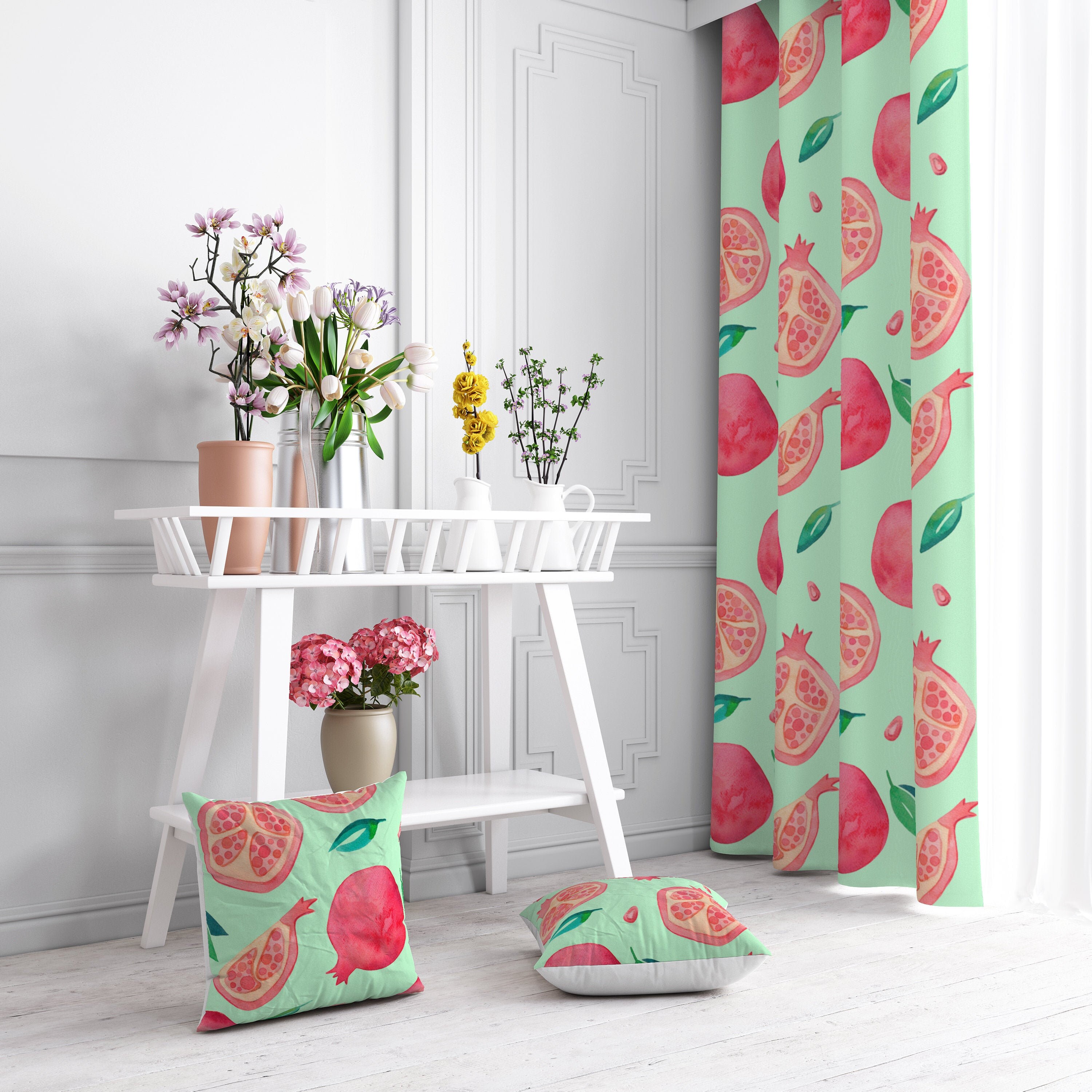 Curtain and Throw Pillow Cover Set Curtain Throw Pillow Etsy