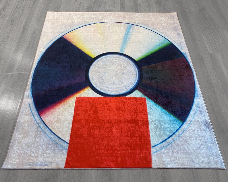 Cd Area. Sign Music-inspired CD Print Rug • CD Area Rug - Etsy