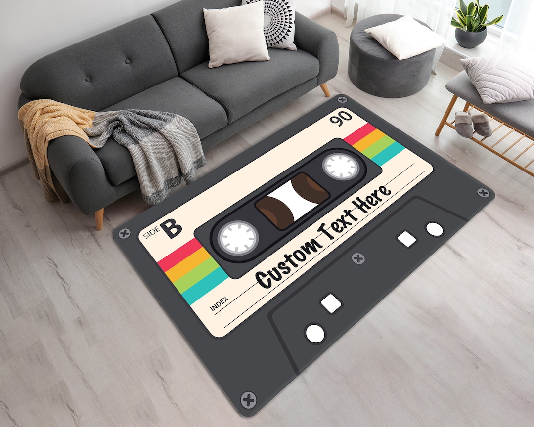Personalized Bespoke Cassette Tape Area Rug • Customizable 90s Music ...