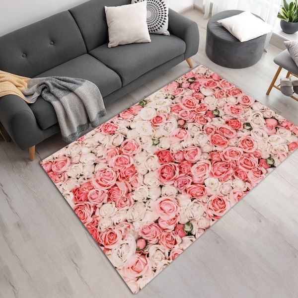 Rug With Roses Etsy