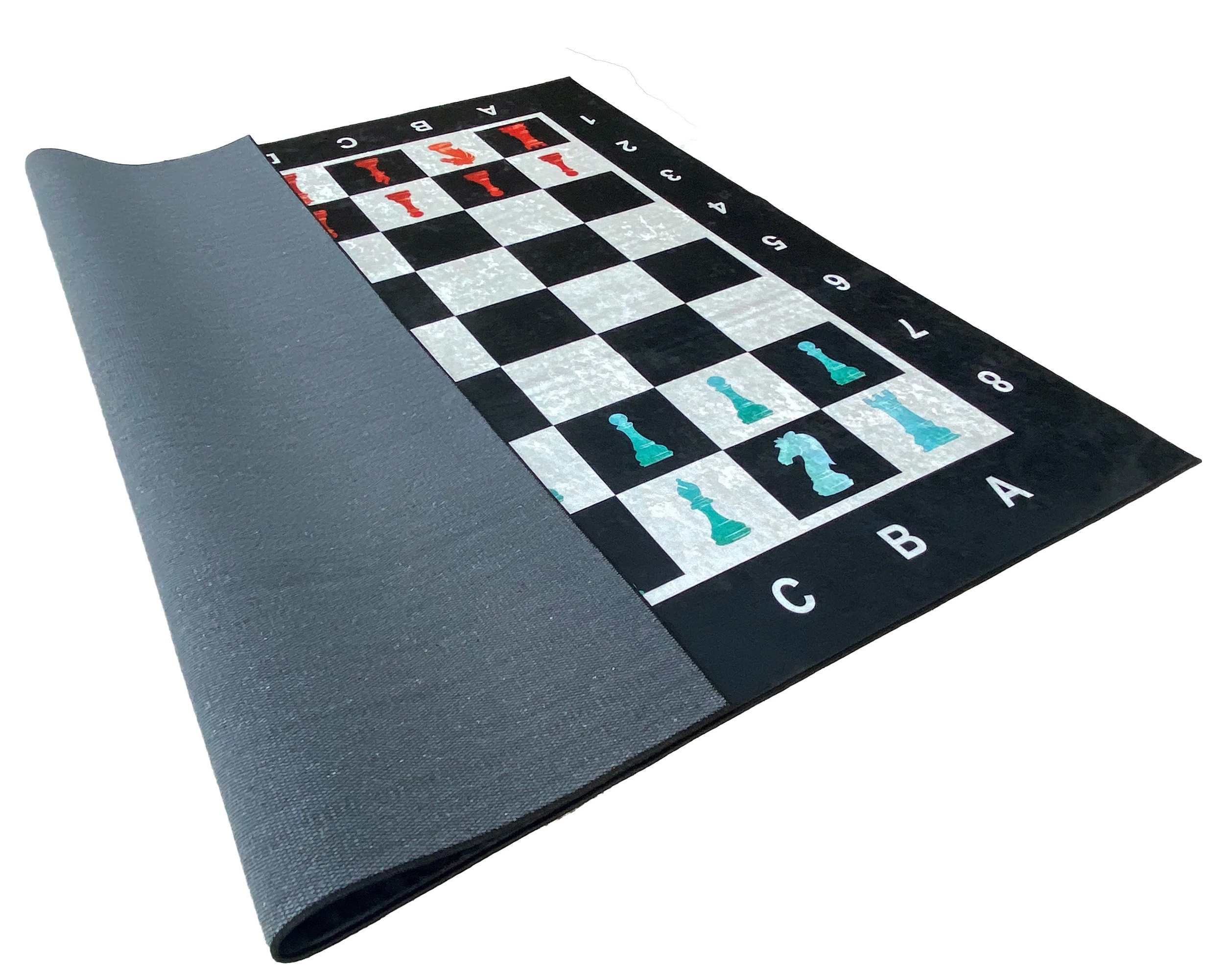 Chess Set With Board Rug • Vivid Color Printed Washable Non Slip Carpet ...