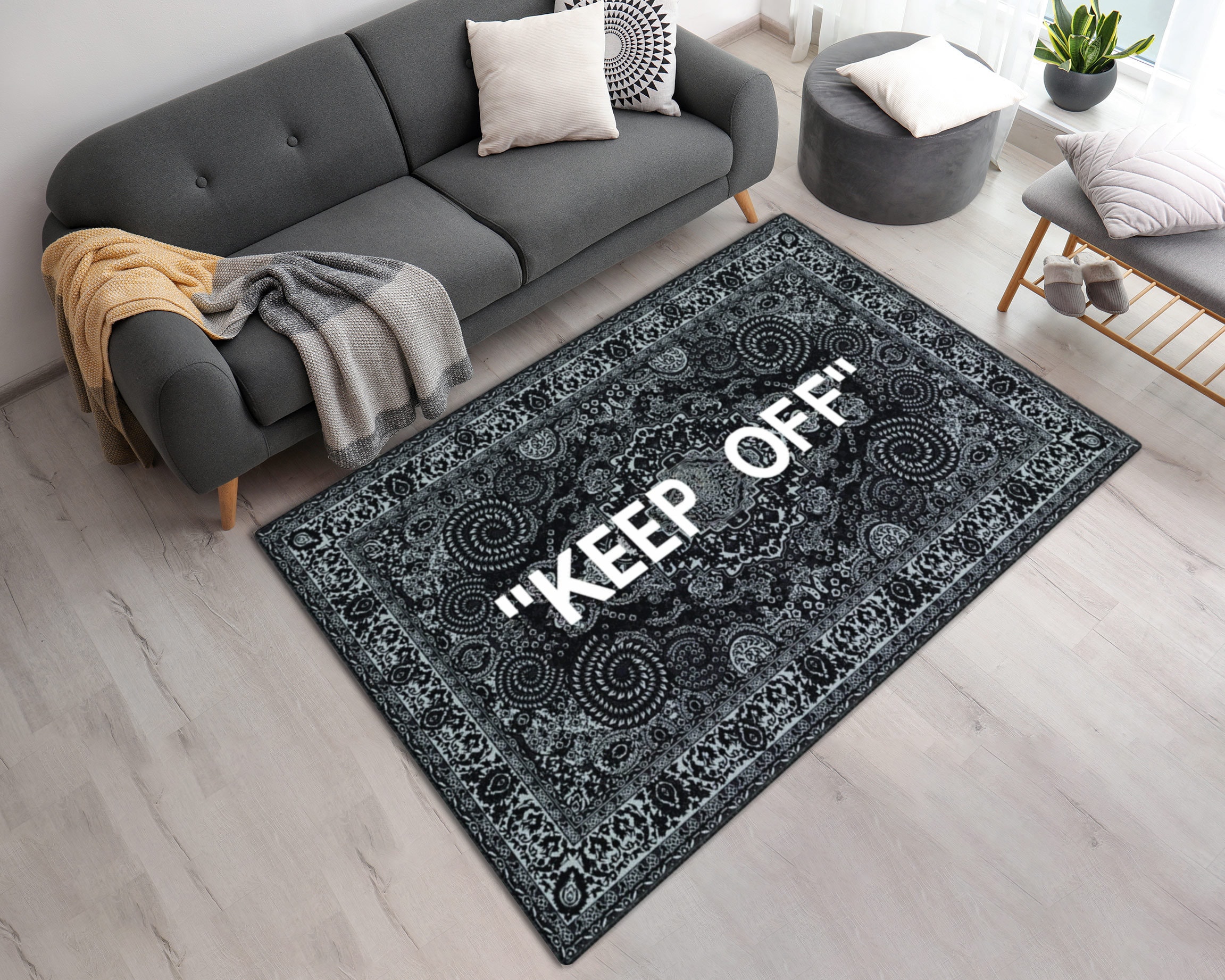 IKEA OFF-WHITE Keep Off Rug Grey White VIRGIL ABLOH Wall Art New, 200 x  300 cm