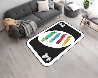 Card Game Inspired Printed Area Rug • Machine Washable Playing Card Printed Mat • Unique Carpet for Game Space • Gift For Card Game Lovers