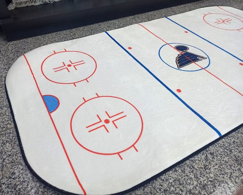Ice Hockey Rink Printed Area Rug With Custom Team Logo - Etsy